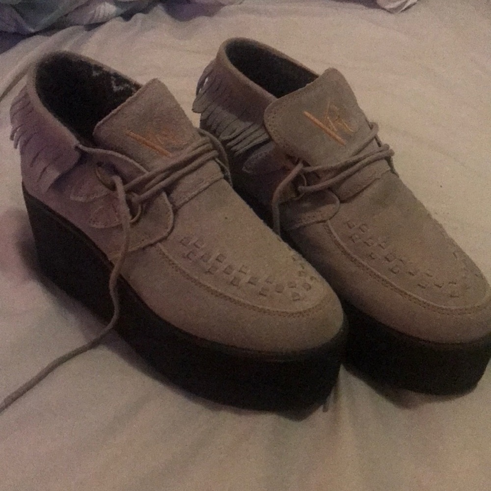 Grey platform shoes